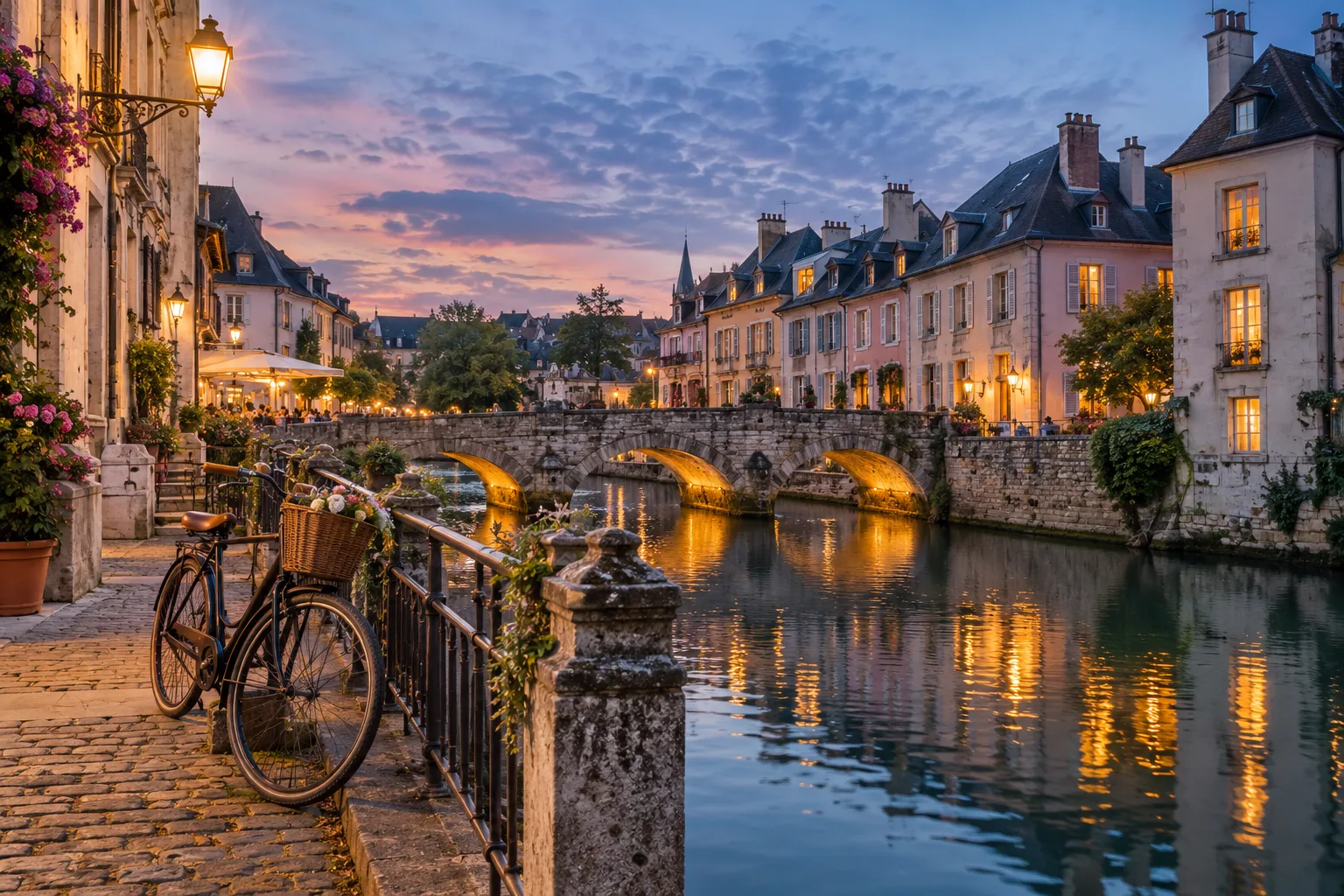Illustrative Reiseidee: Stadtspaziergang am Wasser